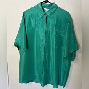 The Limited 100% Silk Green Blouse